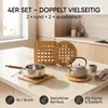 4er Set Bambus-Untersetzer 16x16 cm – Hochwertig, Stilvoll Produktbild-Vorschau 7