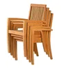 Teak Stapelsessel Massivholz Gartenstuhl Seaside wetterfest Produktbild-Vorschau 4
