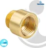 A brass plumbing fitting adapter on a white and gray background. Produktbild-Vorschau