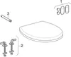 An exploded view diagram of a toilet seat and its components. Anteprima dell’immagine prodotto