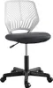 A white and dark gray office chair with a black base and wheels, shown from the front. Produktbild-Vorschau
