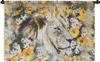 MuchoWow® Wandteppich Wandbehang Löwe - Blumen - Schwarz - Produktbild-Vorschau 1