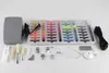 A collection of sewing machine accessories, including a foot pedal, various presser feet, screwdrivers, bobbins with thread, and a power cord, laid out on a white background. Produktbild-Vorschau