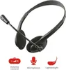 A black headset with a microphone is shown against a white background. Below the headset are three icons with text labels: volume control, microphone, and lightweight. Anteprima dell’immagine prodotto