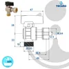 tecuro Winkel-Kugelhahn Überwurfmutter 1/2 Zoll x Produktbild-Vorschau 3