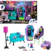 A collage of a Monster High dollhouse playset and its accessories, with the product packaging shown at the top. Náhľad obrázku produktu