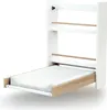 A white and wood wall-mounted changing table with a mattress is extended. Anteprima dell’immagine prodotto