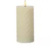 LED Stumpenkerze TWIST - Echtwachs - warmweiße 3D Flamme - H: 17,5cm - Batterie - Timer - creme Produktbild-Vorschau