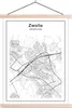 MuchoWow® Textilposter Stadtplan - Zwolle - Schwarz und Produktbild-Vorschau 1