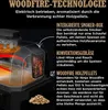 Diagram illustrating the Woodfire technology of an electric grill, with text explaining its features. Voir les images du produit