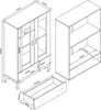 Technical drawing with dimensions of a cabinet and a drawer. Náhľad obrázku produktu