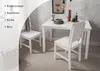 Woodroom Tisch Kota Hevea massiv weiß lackiert 110x75x70 cm Produktbild-Vorschau 3