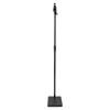 A black floor stand for a projector, with a square base and an adjustable pole. Podgląd zdjęcia produktu