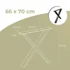 Diagram showing the dimensions of black metal X-shaped table legs. Anteprima dell’immagine prodotto