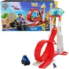 A Paw Patrol toy set featuring a tower and loop track, with a vehicle and character shown on the packaging. Náhľad obrázku produktu