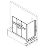 Diagram showing dimensions of a shower enclosure for a bathtub. Produktbild-Vorschau