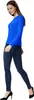 Langarm-Shirt Frauen - blau, L Produktbild-Vorschau 2