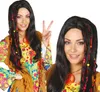 Peluca larga hippie negra con cuentas, para mujer Vista previa de la imagen del producto 2