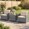 COSTWAY Gartenmöbel Set Polyrattan, 3-tlg. Balkonmöbel Produktbild-Vorschau 2