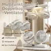 3-in-1 Akku Doppel-Kopf Ventilator mit Nachtlicht, 3000mAh, Produktbild-Vorschau 4