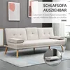 HOMCOM Schlafsofa Sofabett Schlafcouch 3 Sitzer Leinen Produktbild-Vorschau 4