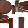 Barhocker Massivholz rund 4er Set Walnussbraun 27x27x45cm Produktbild-Vorschau 8