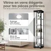 K-Möbel Vitrine en verre debout en noir (176x37x33 cm) avec Voir les images du produit 5