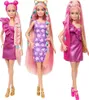 Three Barbie dolls with colorful hair and outfits are displayed against a white background. Anteprima dell’immagine prodotto