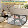 Jayseuw Baby Laufgitter Laufstall Absperrgitter 130x130cm Produktbild-Vorschau 5