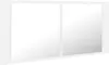 A white cabinet with two mirrored doors against a white background. Anteprima dell’immagine prodotto