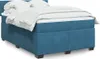 Boxspringbett mit Matratze Blau 160x200 cm Samt Produktbild-Vorschau 2