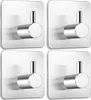 Four silver adhesive hooks are arranged in a 2x2 grid against a white background. Produktbild-Vorschau