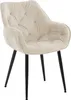 A cream-colored velvet chair with tufted detailing and black legs, presented against a white background. Produktbild-Vorschau