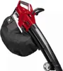 A red and black leaf blower with a collection bag. Produktbild-Vorschau