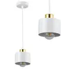 Two white and gold pendant lights are shown against a white background. Náhled obrázku produktu