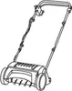 A line drawing of a lawn aerator. Produktbild-Vorschau