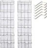 Two hanging organizers with multiple clear pockets and a set of hooks. Náhled obrázku produktu