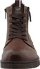 Auf dem Bild ist ein brauner Stiefel zu sehen der von der rechten Seite abgebildet ist. Der Stiefel hat eine robuste Ausstrahlung und zeigt ein genähtes Obermaterial sowie eine grobe Sohle. Podgląd zdjęcia produktu
