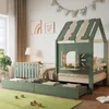 Hausbett Kinderbett 90x200 cm mit Dach, Fenster, Produktbild-Vorschau 2