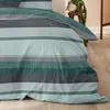 Westminster Biber Bettwäsche 135x200 Streifen grau grün Produktbild-Vorschau 6