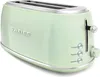 A light green retro-style toaster. Voir les images du produit