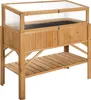 tectake® Hochbeet aus Holz, mit Ablage und Frühbeet-Aufsatz Produktbild-Vorschau 1