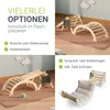 A collage of images showing different configurations and uses of a wooden indoor climbing set for children. Náhled obrázku produktu