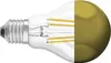 A cutaway view of an LED light bulb, showing the internal filament structure on one side and the gold-tinted glass bulb on the other. Anteprima dell’immagine prodotto