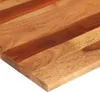 A close-up view of a wooden table surface made of planks of varying wood tones. Produktbild-Vorschau