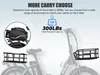 Marketing image showing an e-bike with accessories and its load capacity. Produktbild-Vorschau