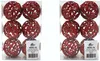 Weihnachts-Kugel 6cm glitzer 2 Sets - 12 Kugeln rot Produktbild-Vorschau 1