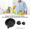 A man is holding a glass of orange juice in a kitchen setting, with juicing accessories in the foreground. Produktbild-Vorschau
