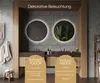 Badspiegel 90x90 cm - Vertikal mit LED Beleuchtung - LED Produktbild-Vorschau 4