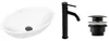 A white basin, a black faucet, and a black drain stopper are displayed against a white background. Náhľad obrázku produktu
